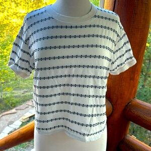 Madewell stripes dots embroidered T-shirt